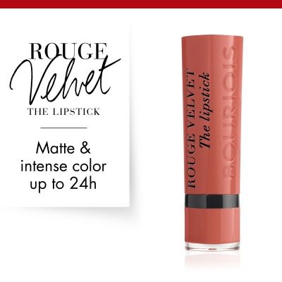 Bourjois Rouge Velvet The Lipstick 2,4 g - Rossetto Opaco Lunga Tenuta 015 Peach Tatin