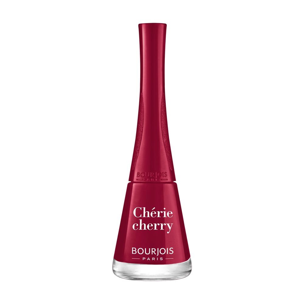 Bourjois 1 Seconde Smalto per Unghie Effetto Gel 9 ml - 08 Chérie Cherry, Asciugatura Rapida e Pennello a Ventaglio