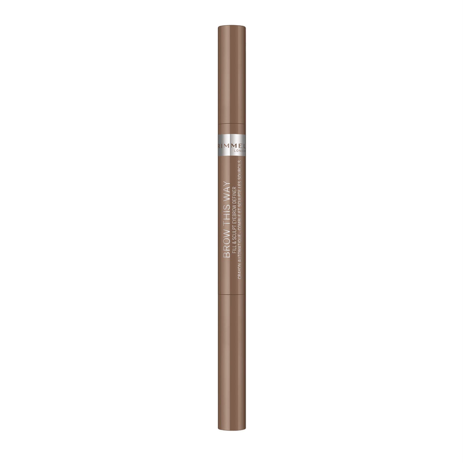 Rimmel London Matita Sopracciglia Fill&Sculpt Brow This Way 2-in-1 Filler & Fixer, 001 Blonde, 0.4g - Matita Automatica con Pettinino