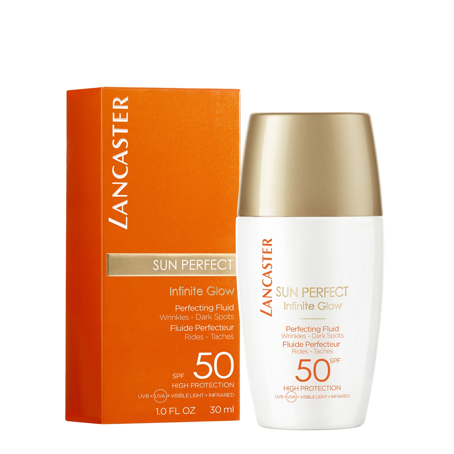 Lancaster Sun Perfect Fluido Perfezionatore SPF 50 - Protezione Solare Efficace 30ml con Full Light Technology e Anti-ageing