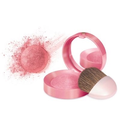 Bourjois Little Round Pot Blush 54 Rose Frisson Fard Illuminante Compatto 2,5 g - Formula Leggera e Trasparente