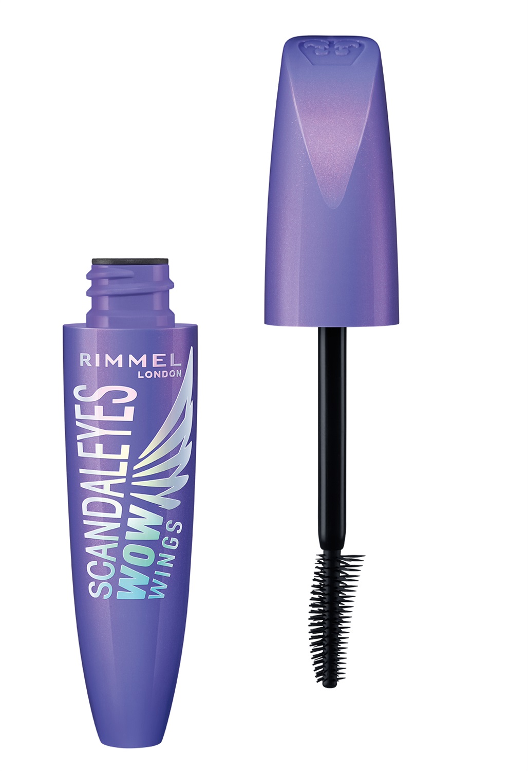 Rimmel Scandaleyes WOW Wings Mascara Volumizzante 12ml - 001 Black, Effetto Wow, Applicatore 2in1
