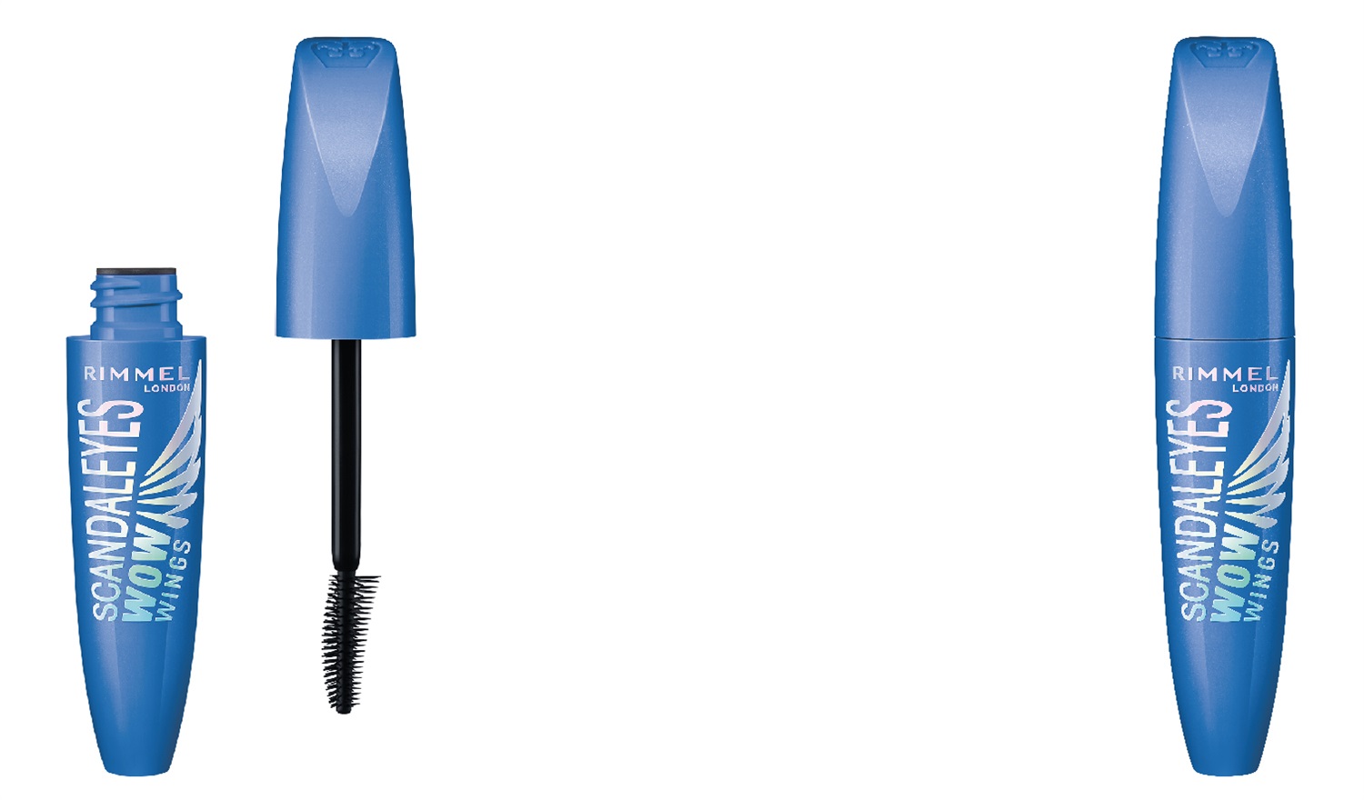 Rimmel ScandalEyes WOW Wings Mascara Waterproof 12 ml - Nero, Formula Ultra Volumizzante, Effetto WOW, Applicatore Alato