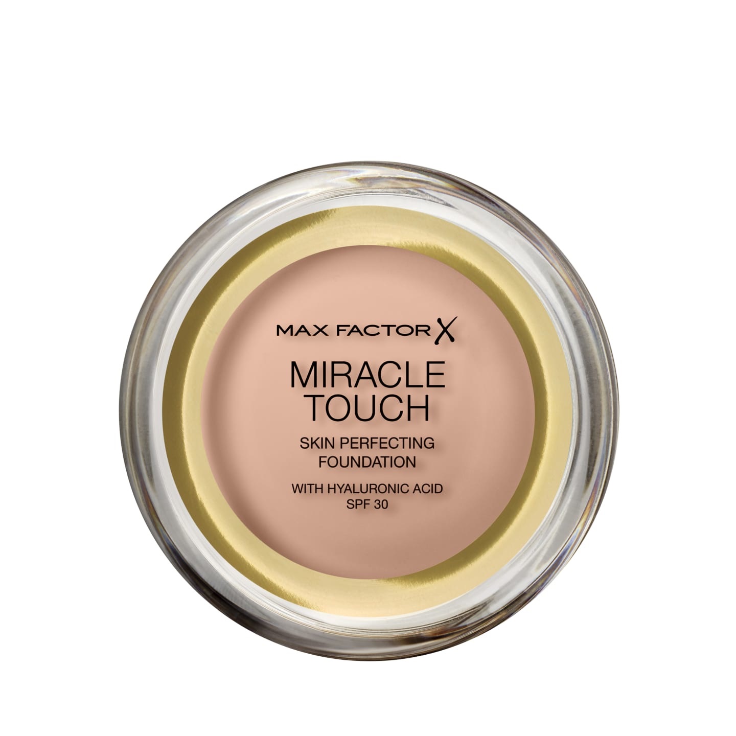 Max Factor Miracle Touch Fondotinta Compatto 11,5 g - 55 Blushing Beige, Formula con SPF 30 e Acido Ialuronico