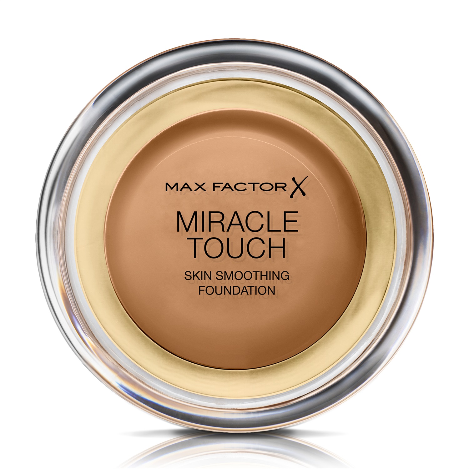 Max Factor Miracle Touch Fondotinta Coprente con Acido Ialuronico SPF 30, 085 Caramel, 12 ml