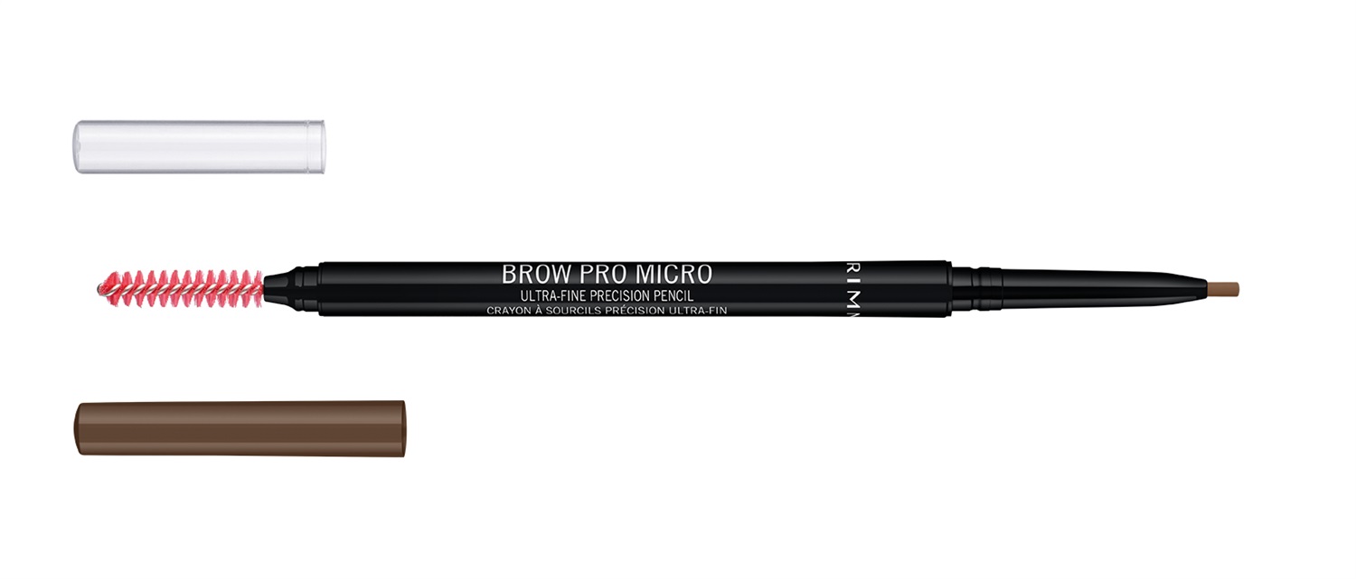Rimmel London Brow Pro Microdefiner Matita Sopracciglia 002 Soft Brown 0.09g con Pettinino, Formula Waterproof e Punta Ultra Precisa