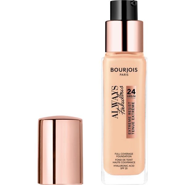 Bourjois Always Fabulous Fondotinta Liquido 30 ml 100 Rose Ivory - Alta Coprenza, Lunga Durata 24 Ore, Finitura Semi-Opaca, SPF20