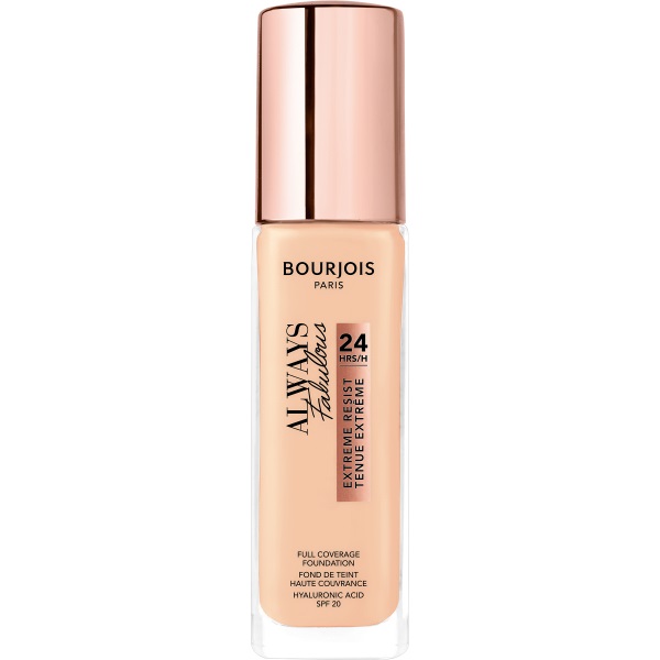 Bourjois Always Fabulous Fondotinta Liquido 30 ml 100 Rose Ivory - Alta Coprenza, Lunga Durata 24 Ore, Finitura Semi-Opaca, SPF20