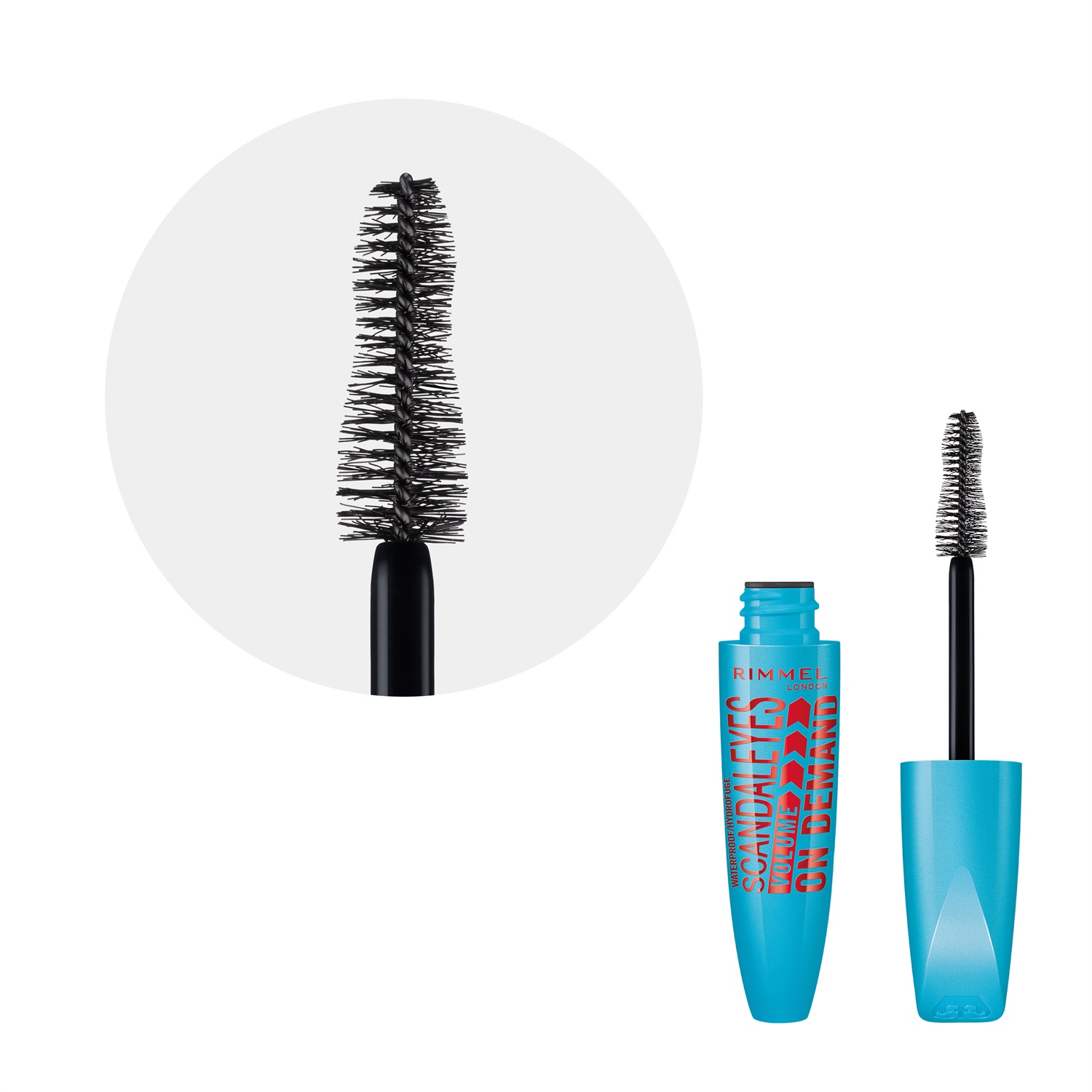 Rimmel ScandalEyes Volume On Demand Waterproof Mascara Nero 12ml - Volume Modulabile, Resistente all'Acqua, Formula Idratante