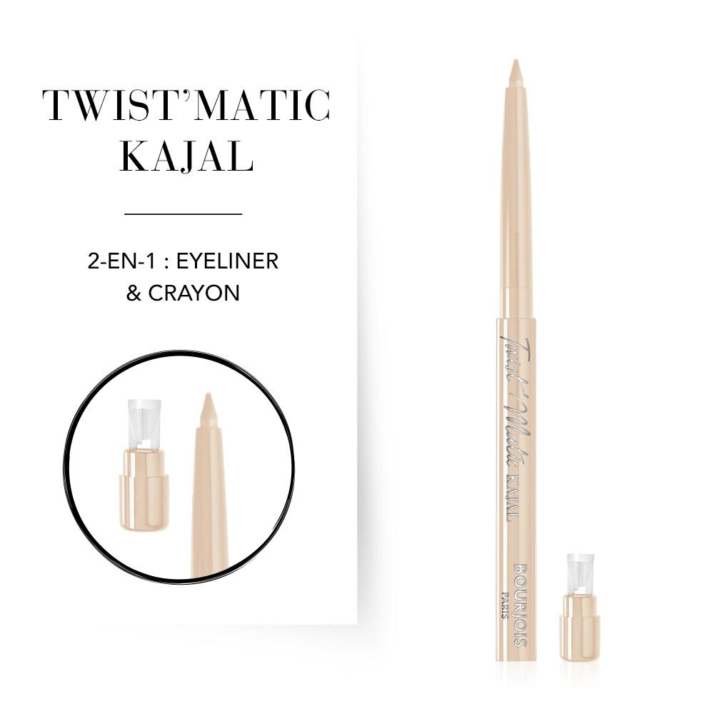 Bourjois Kajal Twist'matic 2 in 1 Matita Occhi e Eyeliner Waterproof Lunga Durata 04 Beige des Sables
