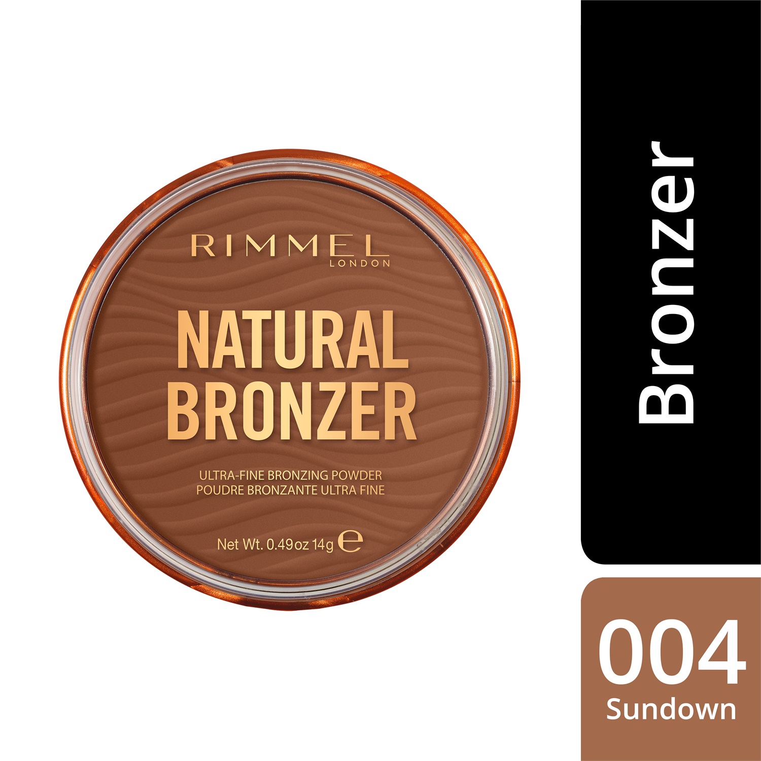 Rimmel London Natural Bronzer Terra Compatta Abbronzante 004 Sundown - Effetto Naturalmente Abbronzato, Ultra Leggera e Setosa, 14g