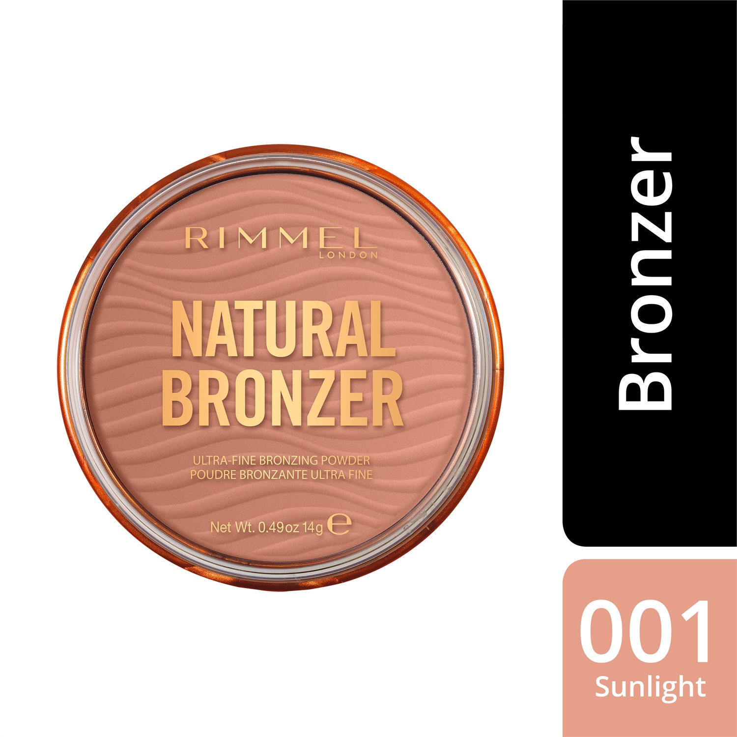 Rimmel Natural Bronzer 001 Sunlight - Terra Compatta Abbronzante 14g con Effetto Naturale