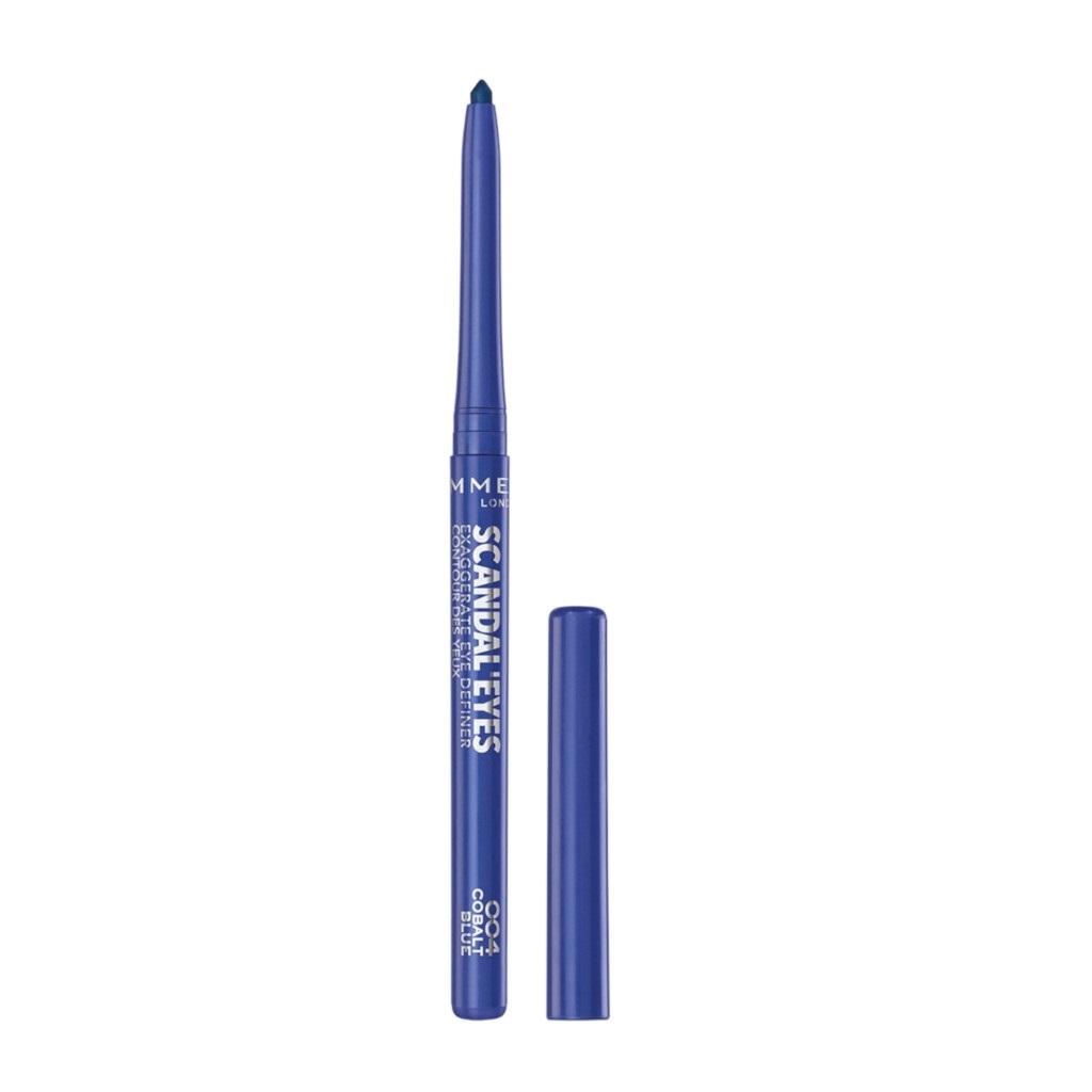 Rimmel London ScandalEyes Exaggerate Eye Definer Matita Occhi Automatica Waterproof 004 Cobalt Blue - 0,35 g, Fino a 24 Ore di Durata