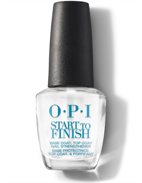 OPI Start To Finish - Trattamento Unghie 3 in 1, Base Coat, Top Coat e Rinforzante Trasparente 15 ml