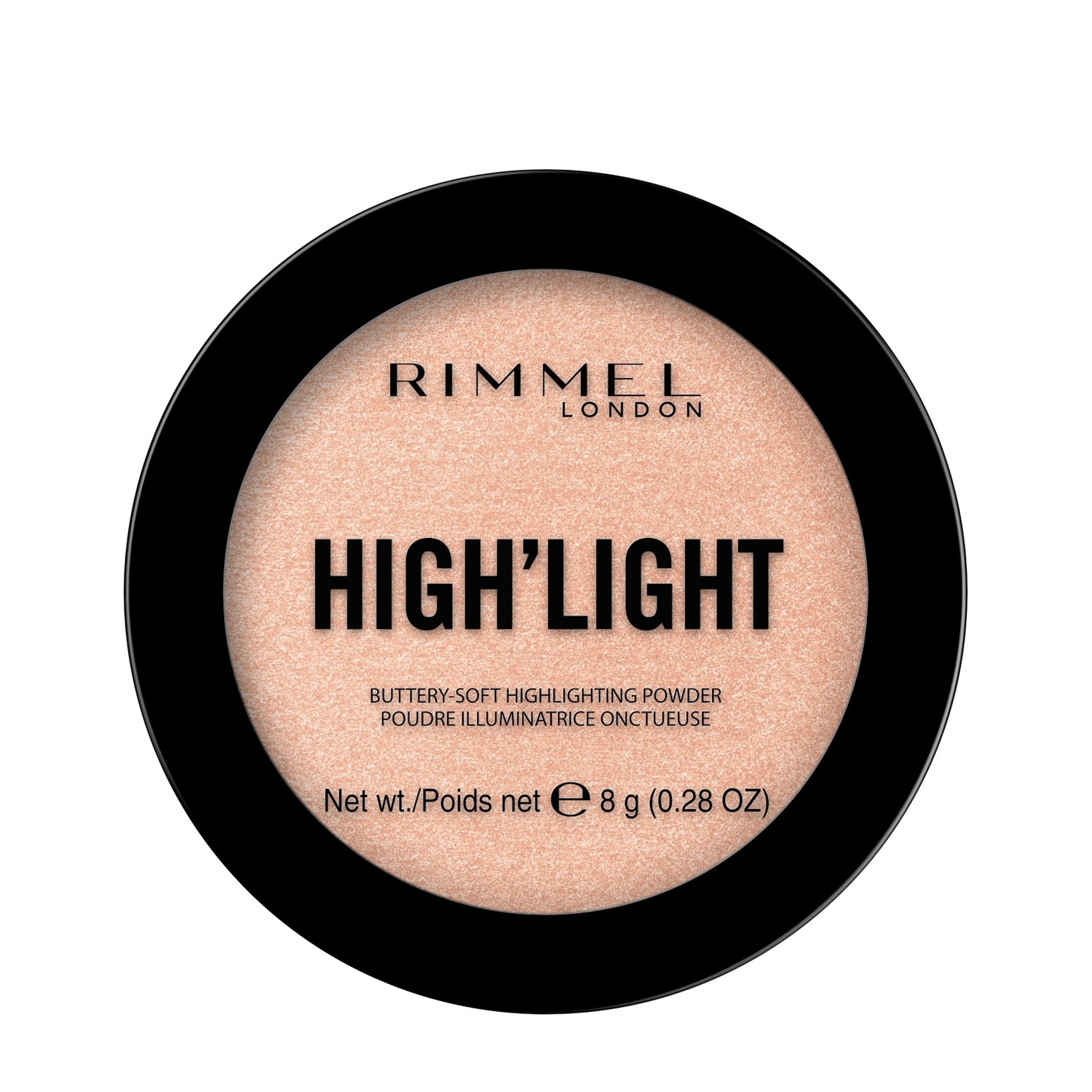 Rimmel London High'light Illuminante in Polvere 002 Candlelit - 8 g, Texture Ultra Fine e Finish Luminoso