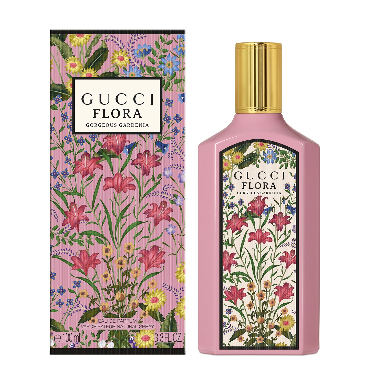 Gucci Flora Gorgeous Gardenia Eau de Parfum 100 ml - Fragranza Floreale con Fiore di Pera, Gardenia Bianca e Gelsomino