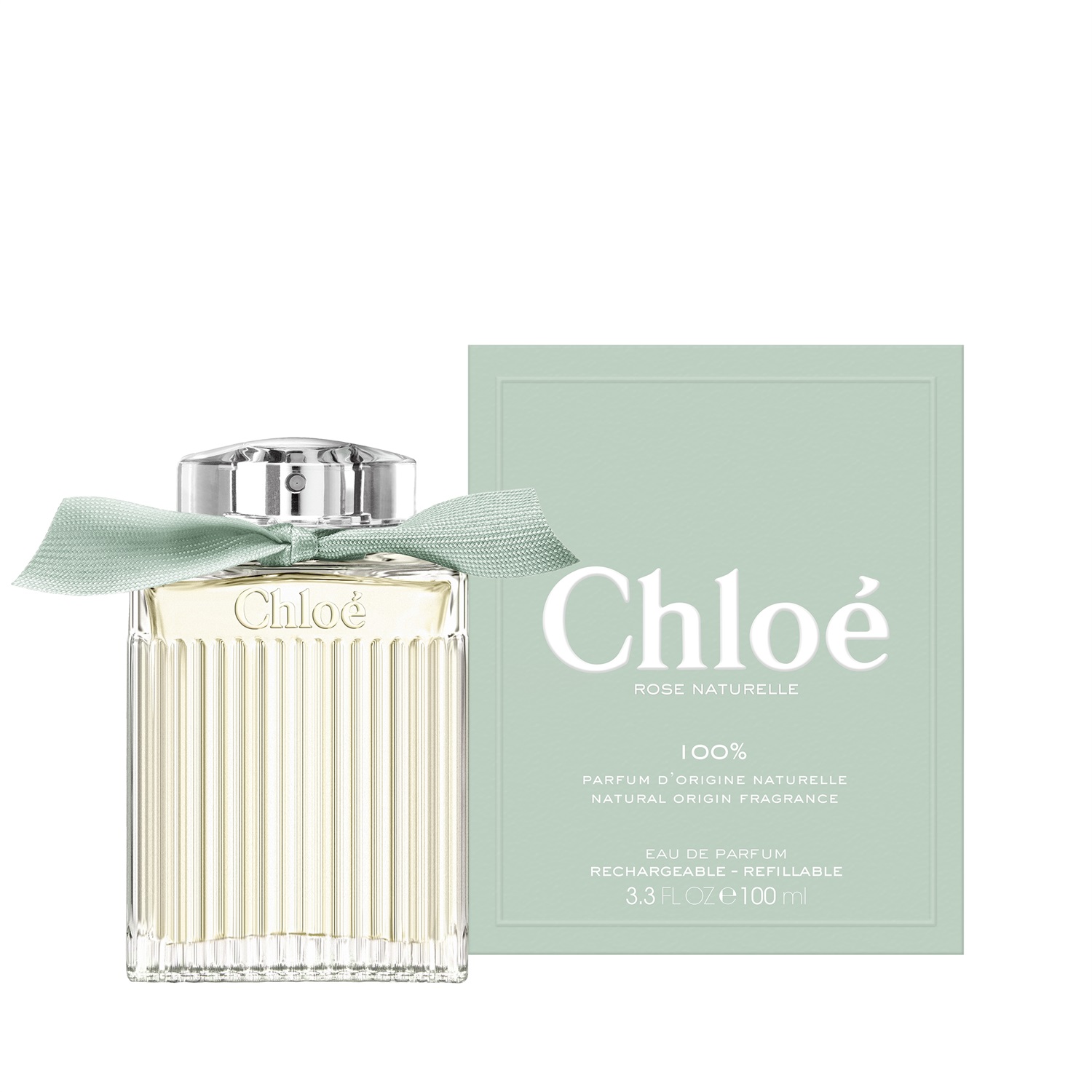 Chloé Rose Naturelle Eau de Parfum 100 ml Ricaricabile - Fragranza Floreale con Rosa Biologica e Note di Cedro