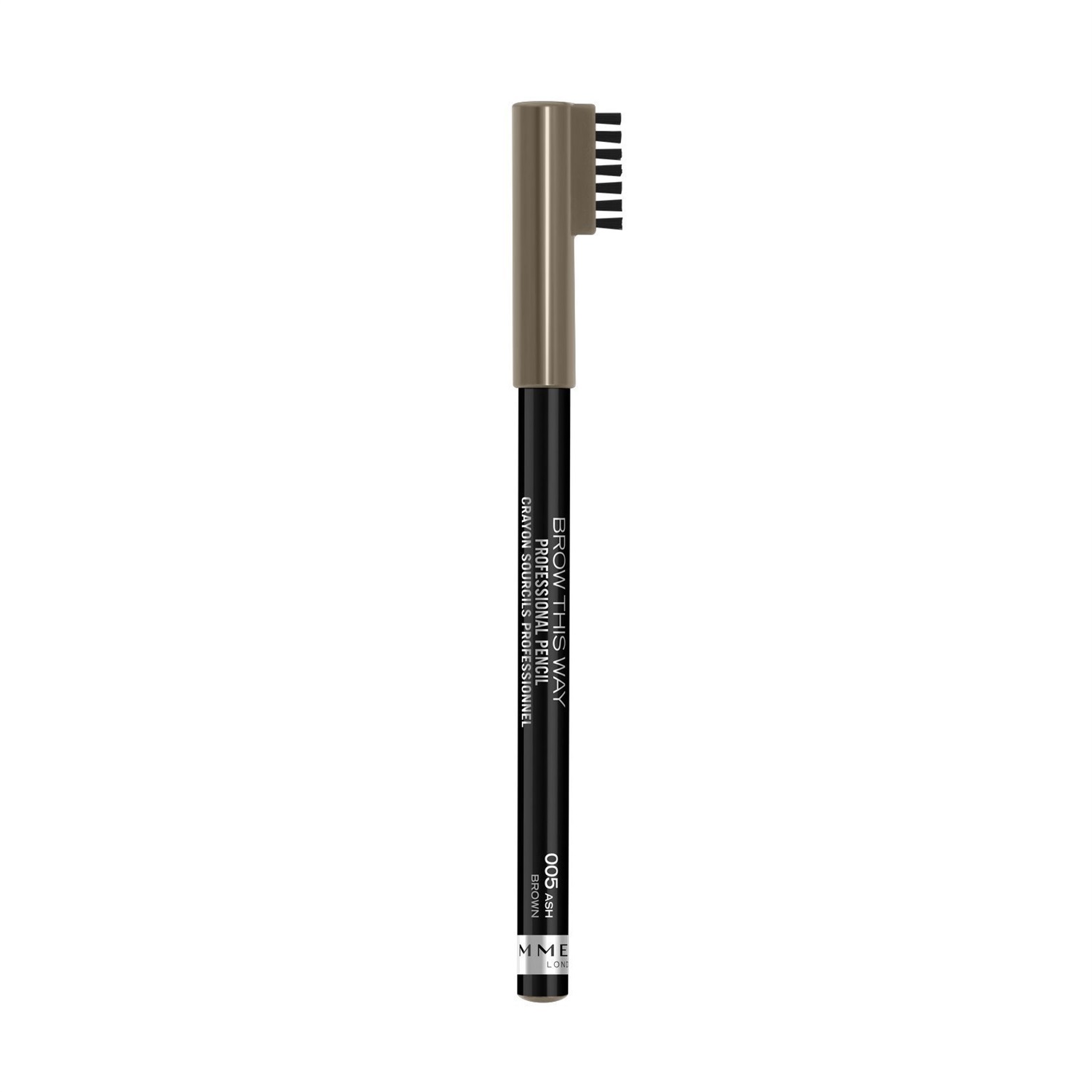Rimmel London Brow This Way Professional Pencil 005 Ash Brown - Matita Sopracciglia Lunga Durata con Pettine