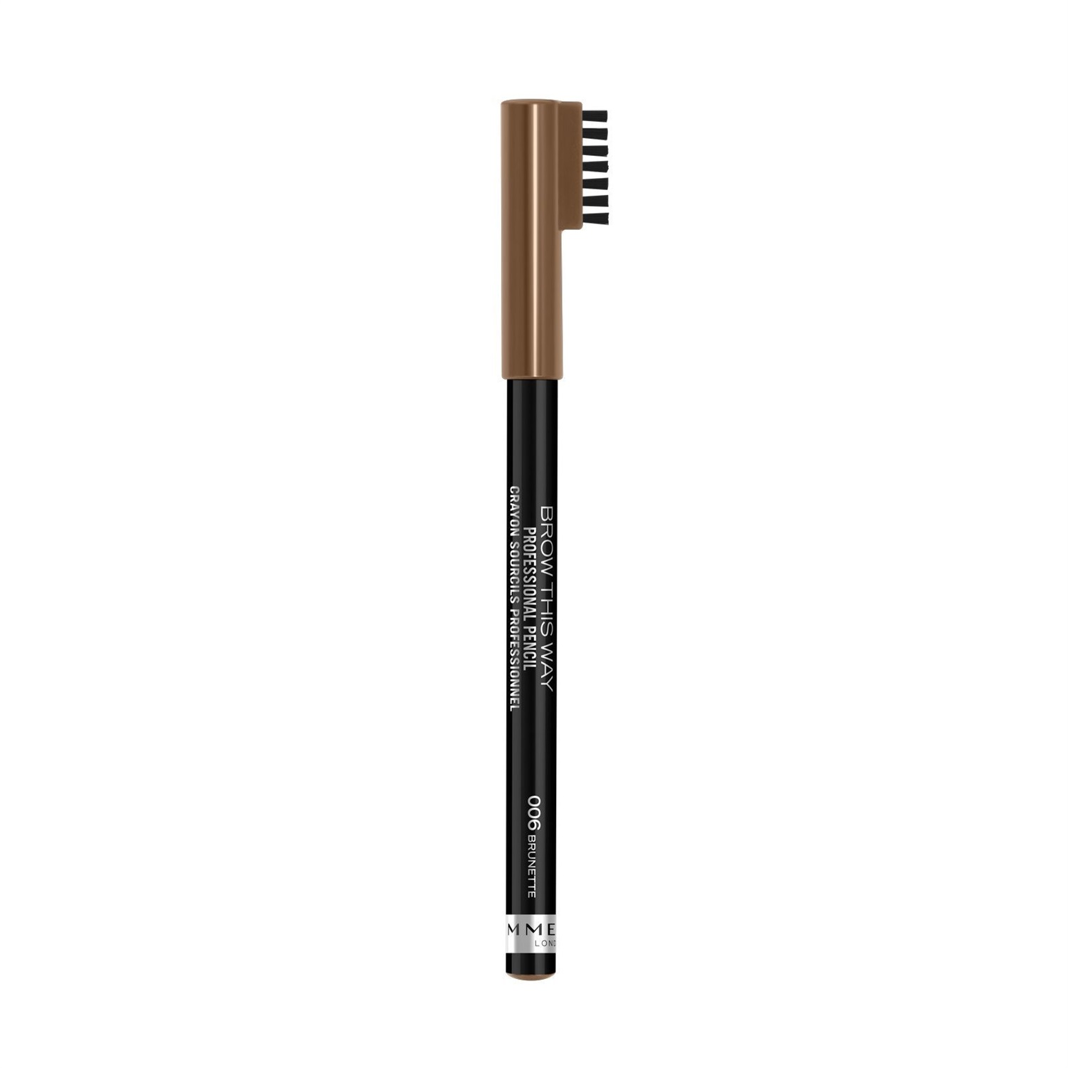 Rimmel Brow This Way Professional Pencil 006 Brunette - Matita Sopracciglia con Pettine, Lunga Tenuta e Formula Ultra Pigmentata