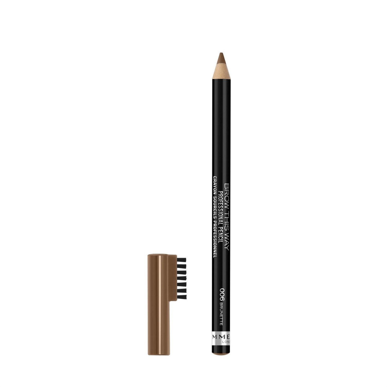 Rimmel Brow This Way Professional Pencil 006 Brunette - Matita Sopracciglia con Pettine, Lunga Tenuta e Formula Ultra Pigmentata