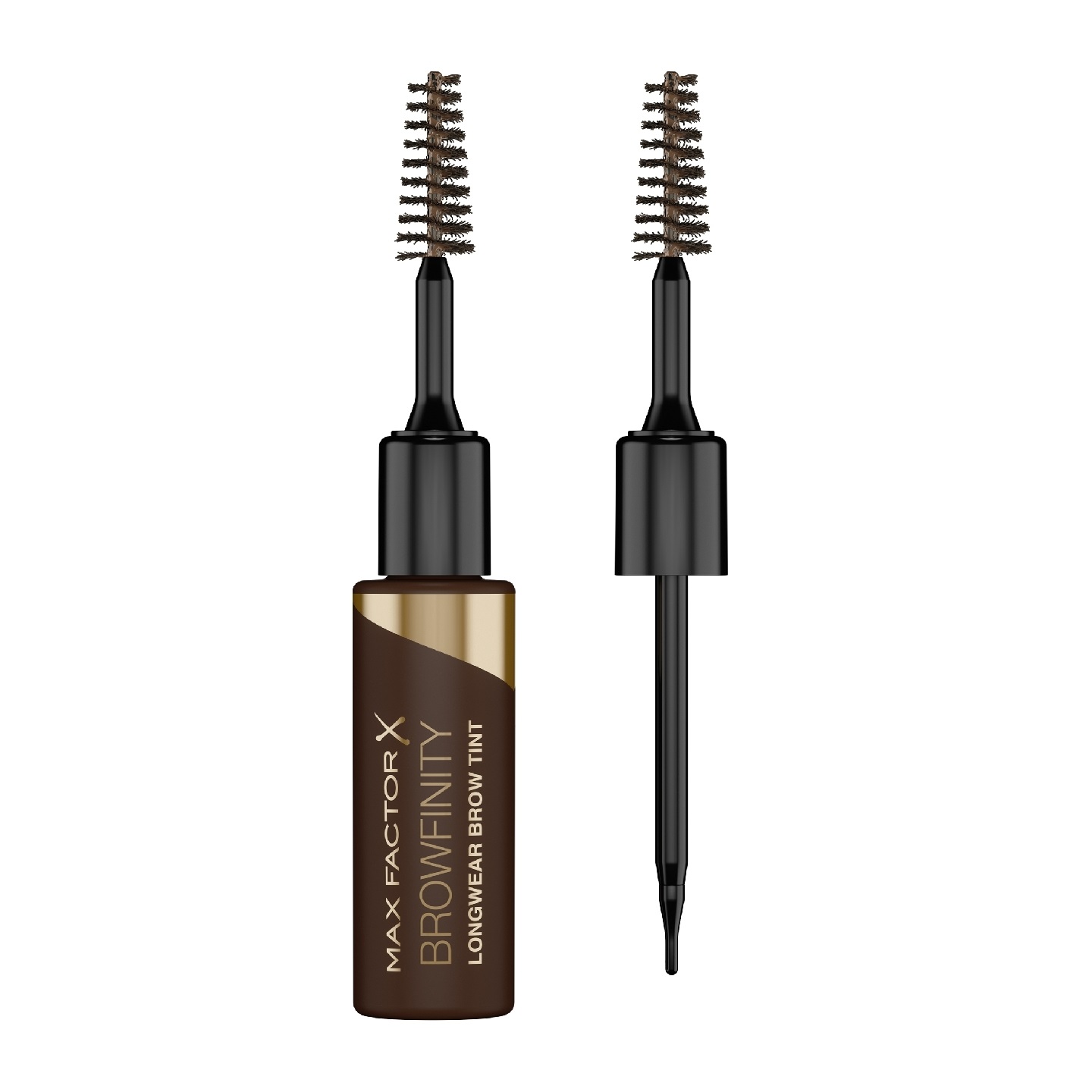 Max Factor Browfinity Longwear Brow Tint 02 Medium Brown - Tinta Sopracciglia a Lunga Tenuta, 4.2 ml, Waterproof, Applicatore Doppio
