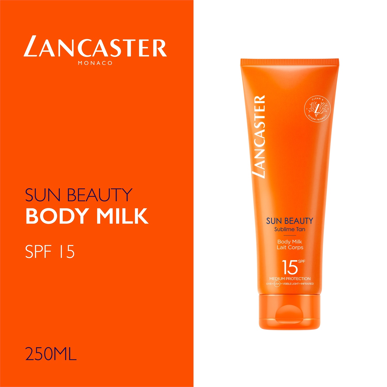Lancaster Sun Beauty Body Milk SPF 15 - Latte Corpo Ultraleggero 250 ml con Protezione Solare