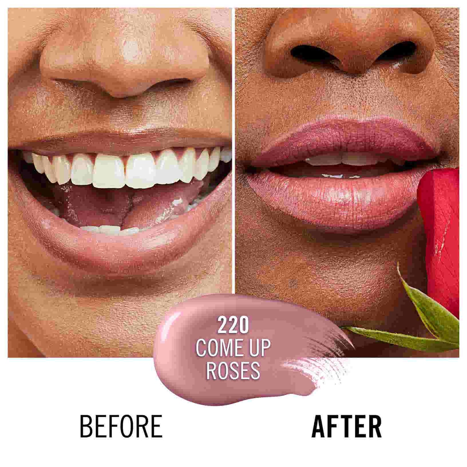 Rimmel London Rossetto Liquido Provocalips 220 Come Up Roses, Formula Lunga Tenuta 2 Step, Finish Vinilico, 6 ml