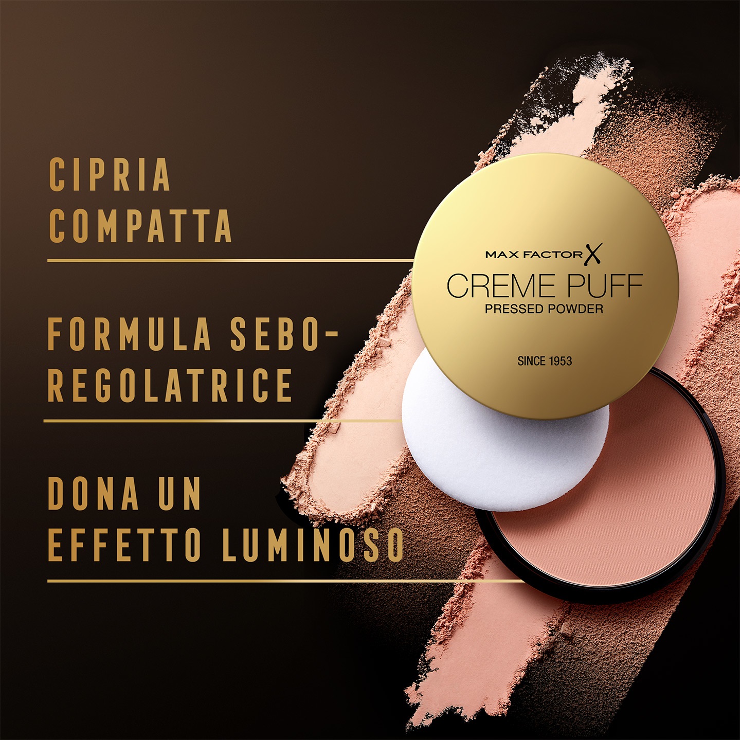 Max Factor Creme Puff 81 Truly Fair - Cipria Compatta 14g con Copertura Medio-Alta e Effetto Mat