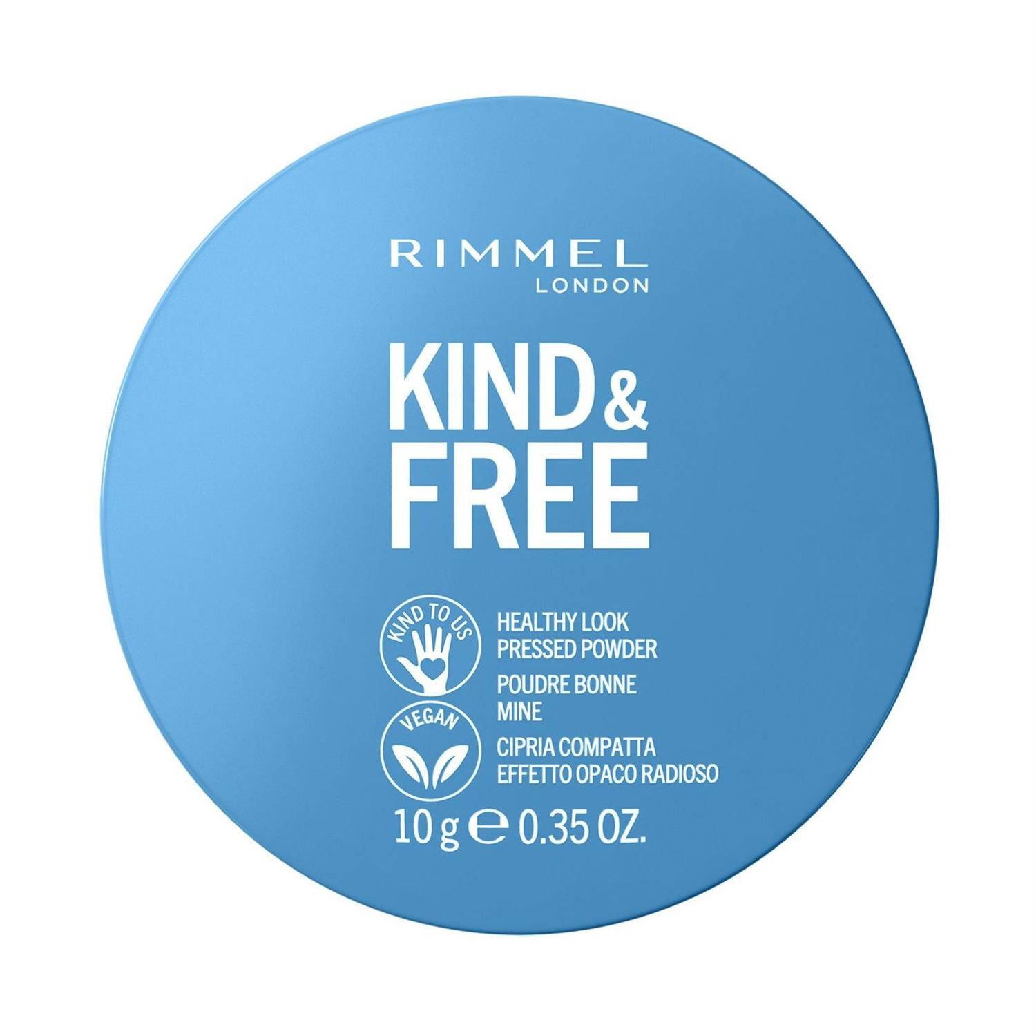 Rimmel Kind & Free Cipria Compatta 10 g N.10 Fair - 100% Vegana, Opacizzante e Levigante