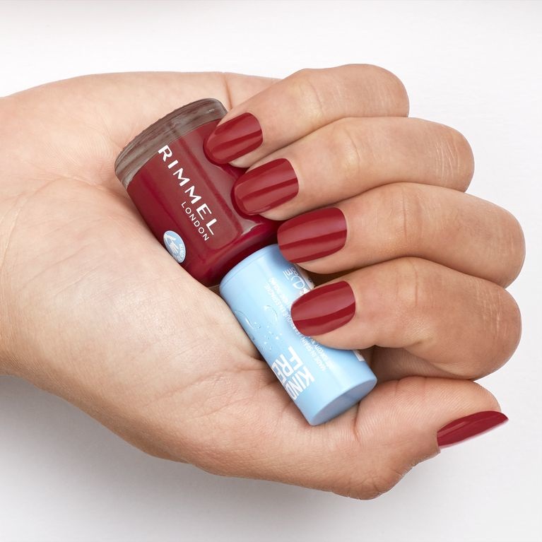 Rimmel Kind & Free Smalto 156 Poppy Pop Red 8ml - Formula a Base Naturale, Vegano e Rinforzante