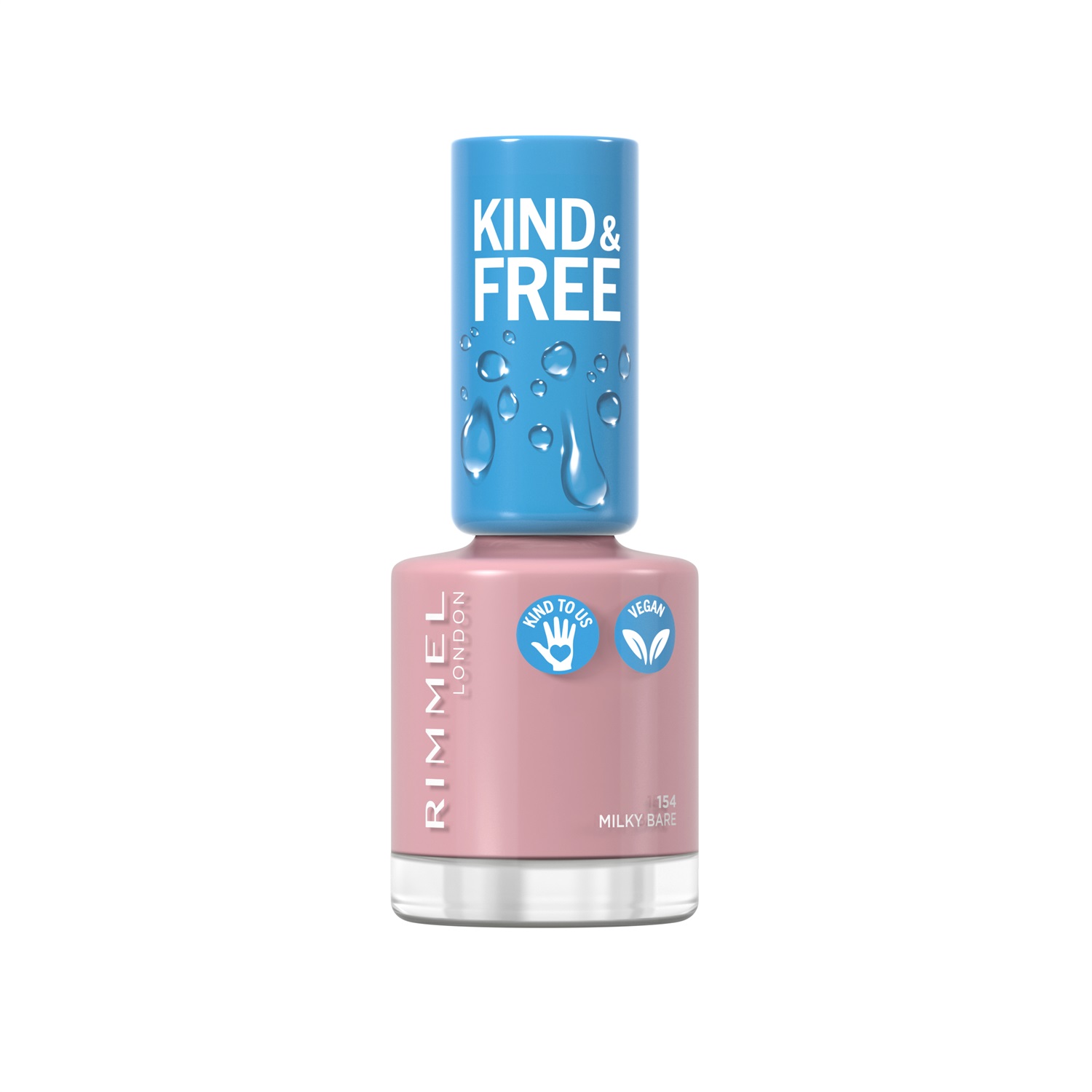 Rimmel Kind & Free Smalto per Unghie 154 Milky Bare 8ml - Formula Naturale, Vegana e Rinforzante