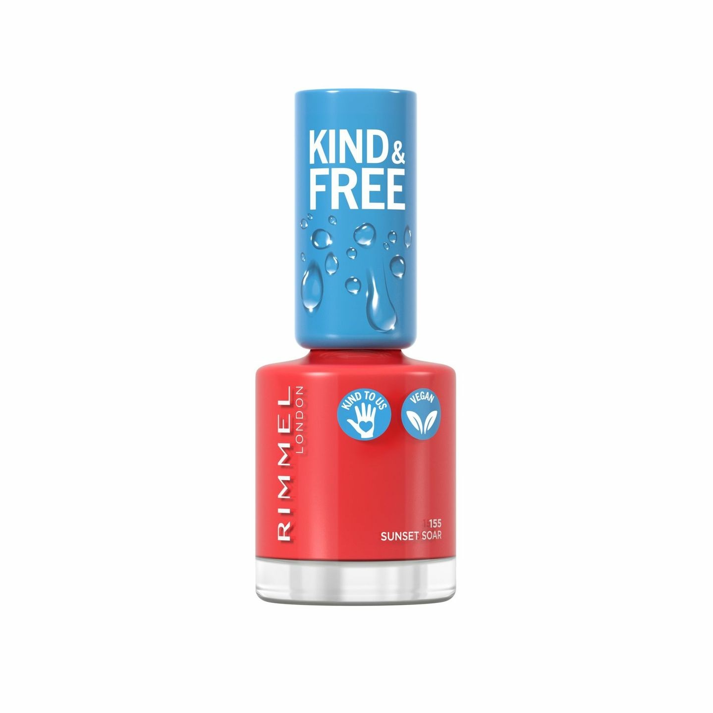 Rimmel London Kind & Free Smalto per Unghie 155 Sunset Soar 8 ml - Formula Vegana con Estratto di Alghe