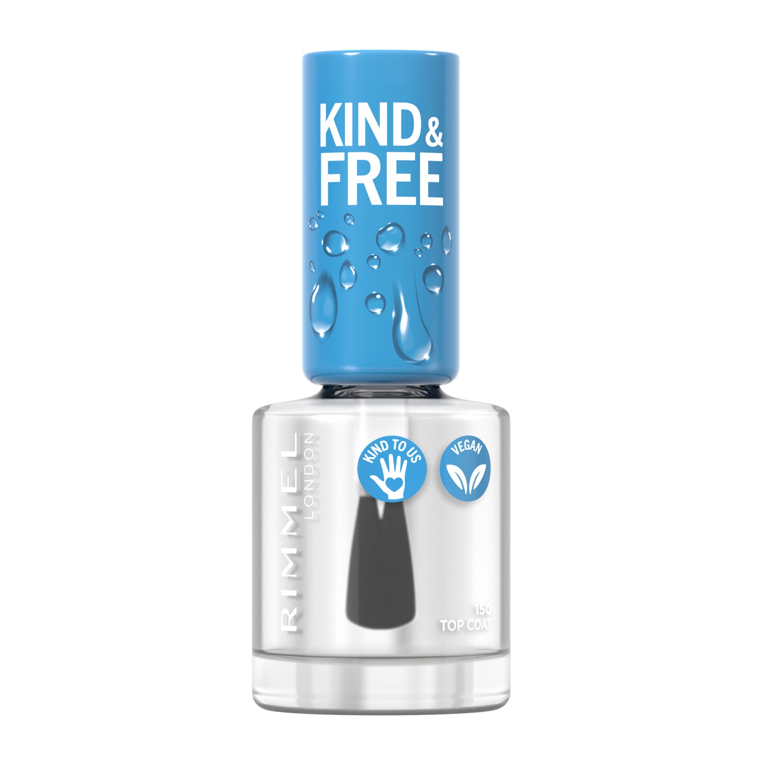 Rimmel Kind & Free Smalto Top Coat 150 - Formula a Base Naturale 8ml, Vegano e Rinforzante