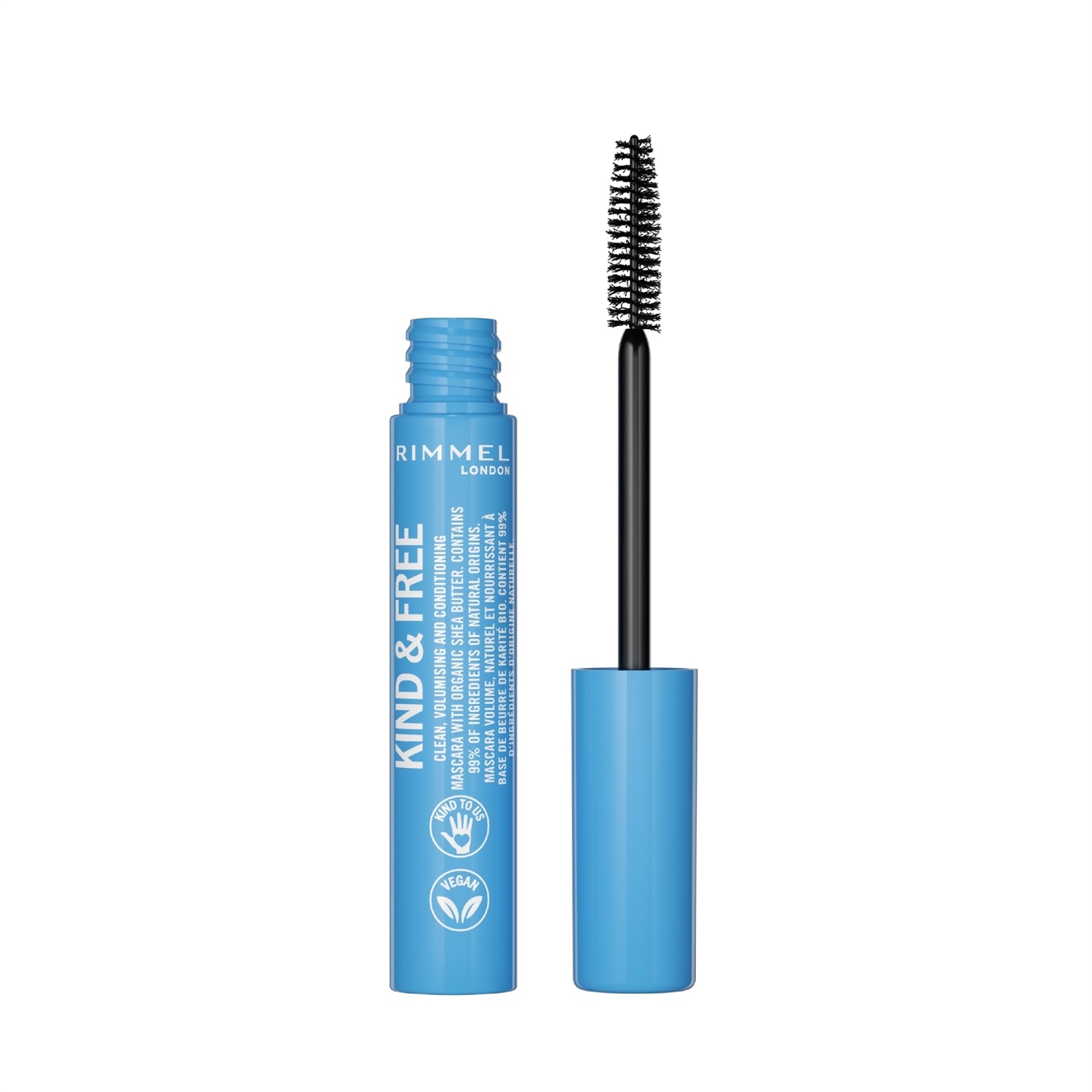 Rimmel London Kind & Free Mascara Volumizzante e Allungante 001 Black - Waterproof, 7 ml, con Burro di Karitè e Biotina, Cruelty-Free e Vegano