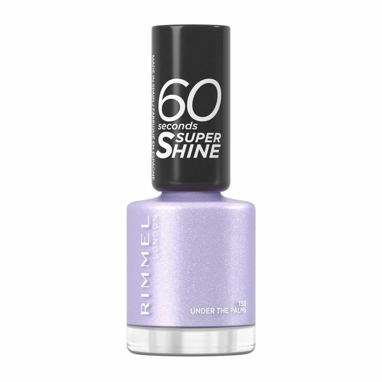 Rimmel 60 Seconds Super Shine Smalto per Unghie 8 ml - Tonalità 153 Under The Palms, Asciugatura Rapida, Colore Vibrante e Ultra Lucido