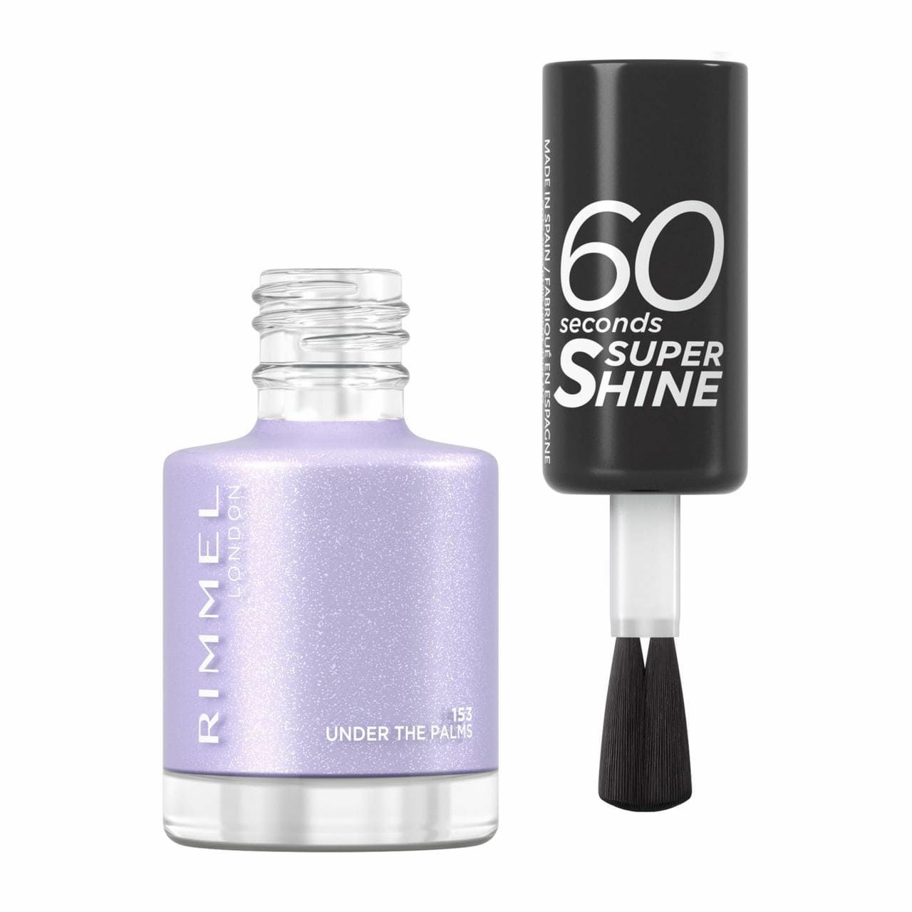 Rimmel 60 Seconds Super Shine Smalto per Unghie 8 ml - Tonalità 153 Under The Palms, Asciugatura Rapida, Colore Vibrante e Ultra Lucido