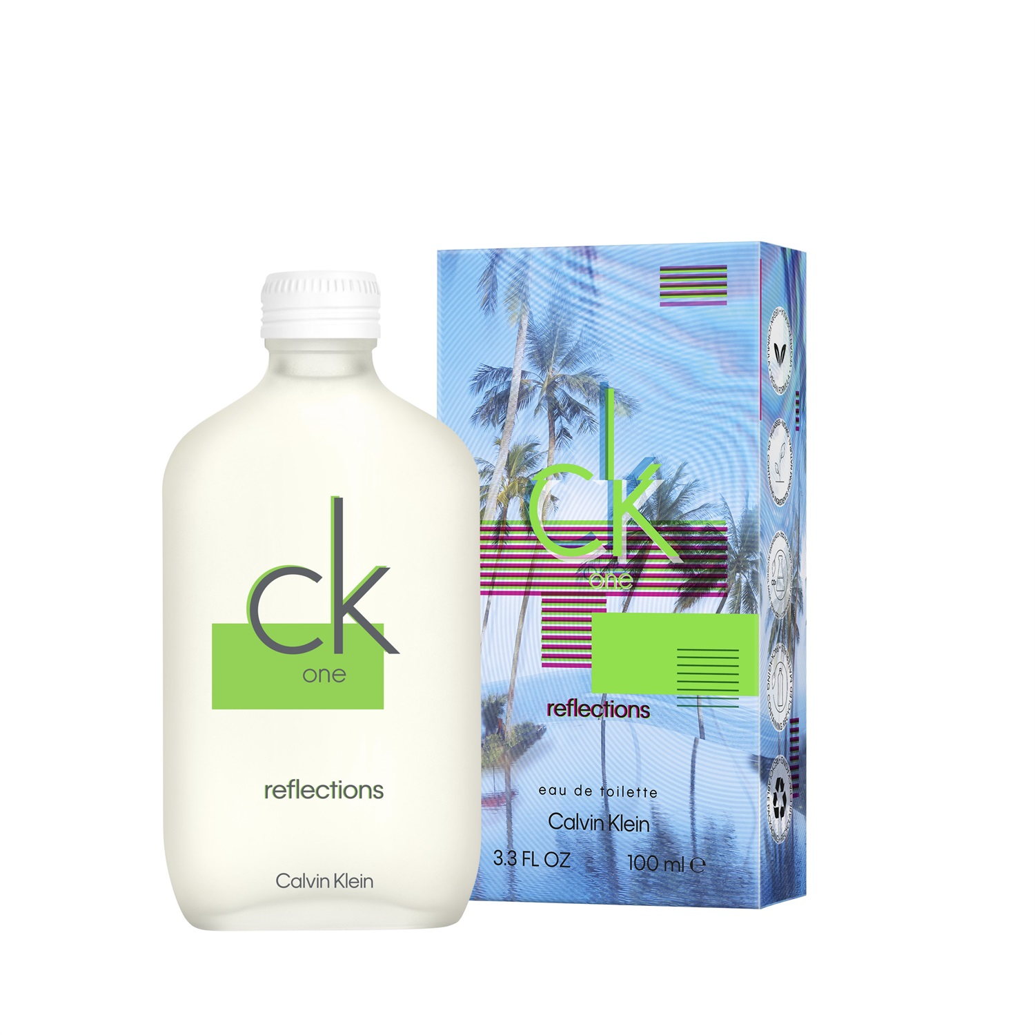Calvin Klein CK One Reflections Eau de Toilette Unisex 100ml - Fragranza Energizzante con Limone, Zenzero e Tè Verde, Edizione Limitata