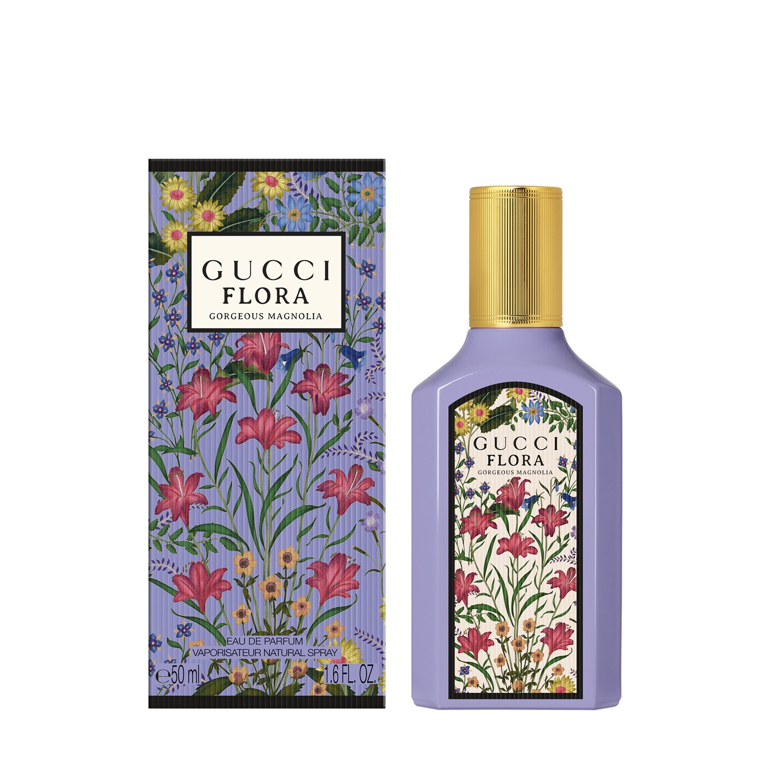 Gucci Flora Gorgeous Magnolia Eau de Parfum 50 ml - Fragranza Floreale Chypré da Donna con Note di Magnolia e Mora