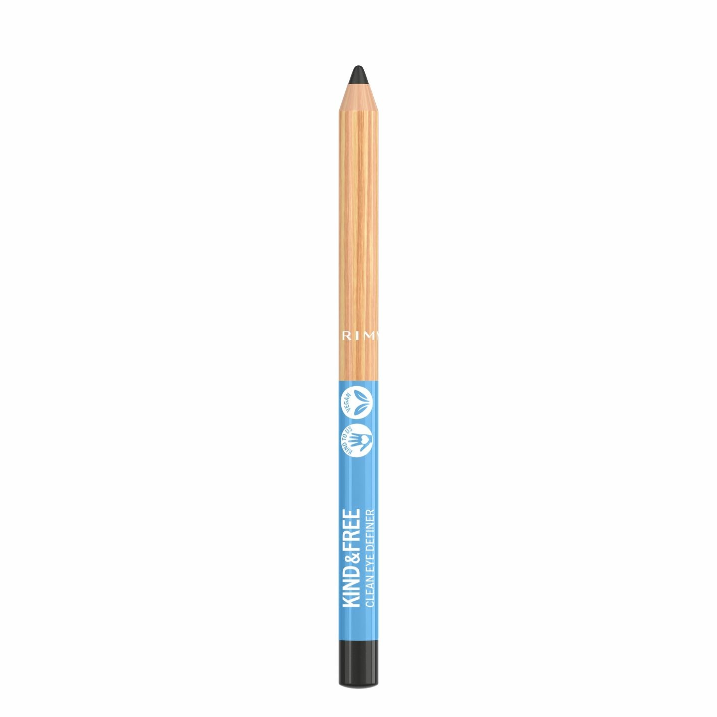 Rimmel Kind & Free Clean Eye Definer Matita Occhi 01 Pitch - 1,1 g, Texture Cremosa, Colore Ultra Ricco e Vegana