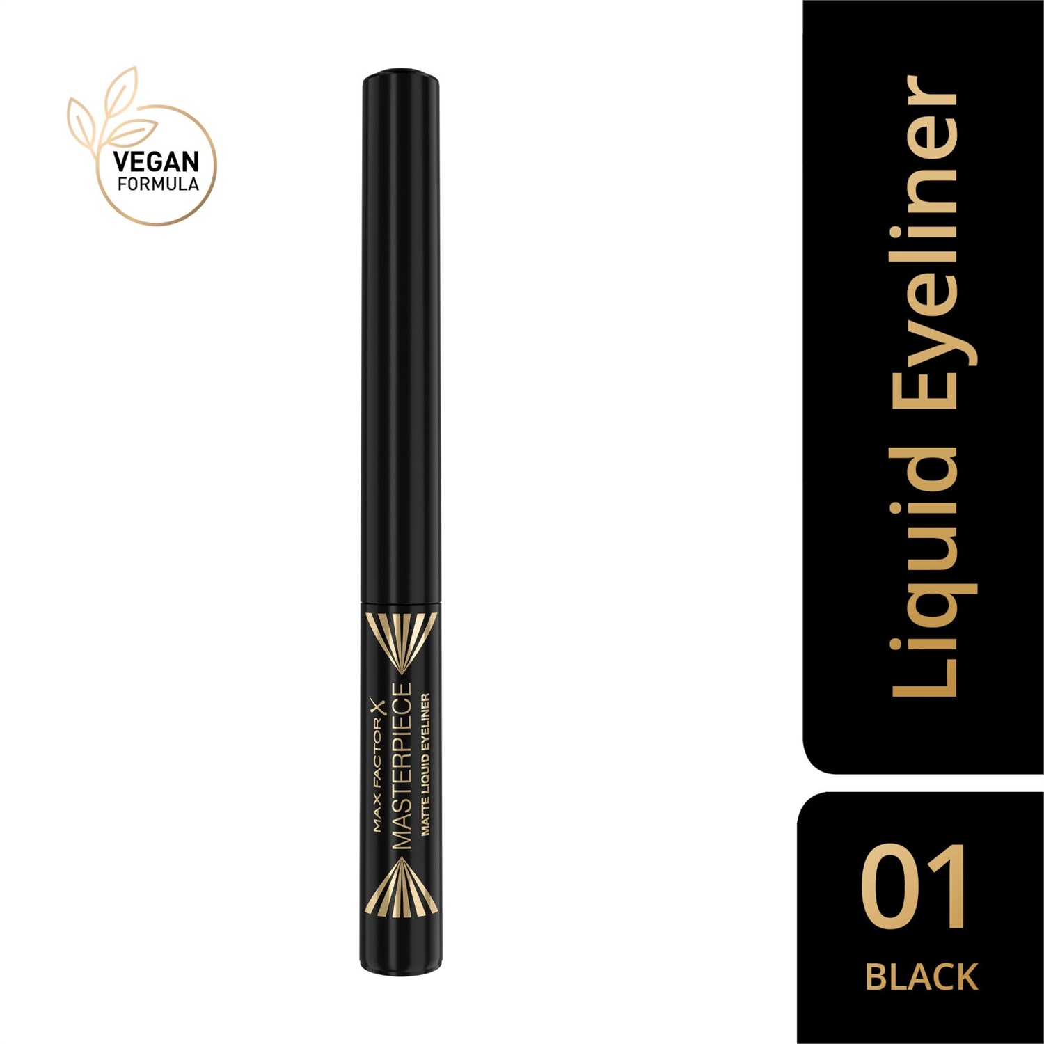 Max Factor Masterpiece Matte Liquid Eyeliner 01 Black - Waterproof, Formula Vegan, No Transfer, Resistente fino a 12 Ore, 1.7 ml