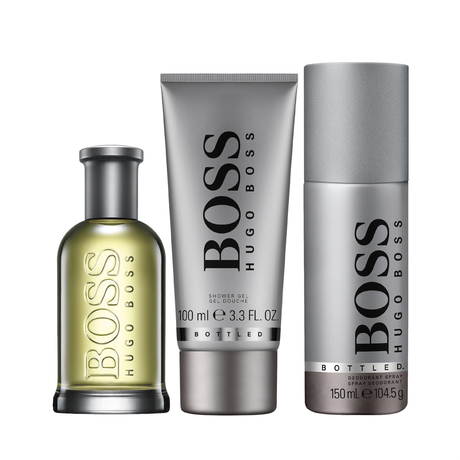 Hugo Boss Boss Bottled Cofanetto Regalo - Eau de Toilette 100 ml, Gel Doccia 100 ml, Deodorante Spray 150 ml