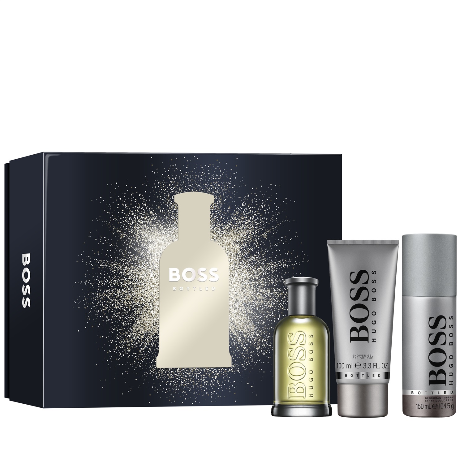 Hugo Boss Boss Bottled Cofanetto Regalo - Eau de Toilette 100 ml, Gel Doccia 100 ml, Deodorante Spray 150 ml