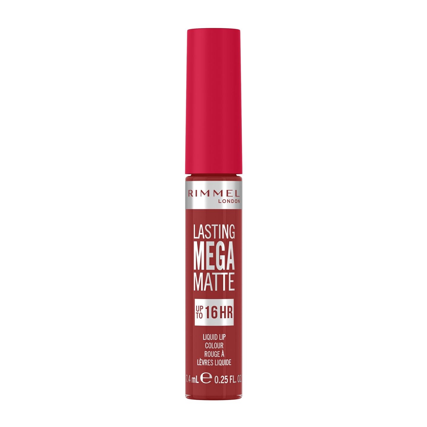 Rimmel London Rossetto Liquido Lasting Mega Matte 500 Fire Starter 7.4 ml - Finish Opaco, Formula Vegana con Squalane e Olio di Cocco