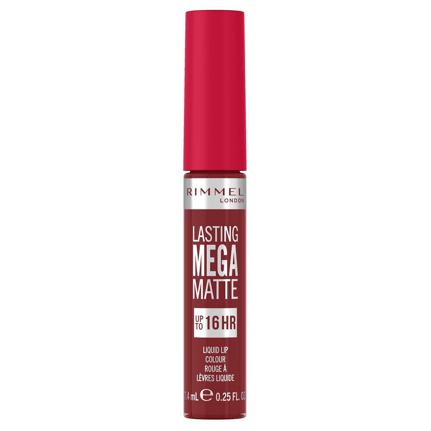 Rimmel London Rossetto Liquido Lasting Mega Matte 930 Ruby Passion 7.4 ml - Formula Vegana con Squalane e Olio di Cocco, Finish Mega Matte e Lunga Durata