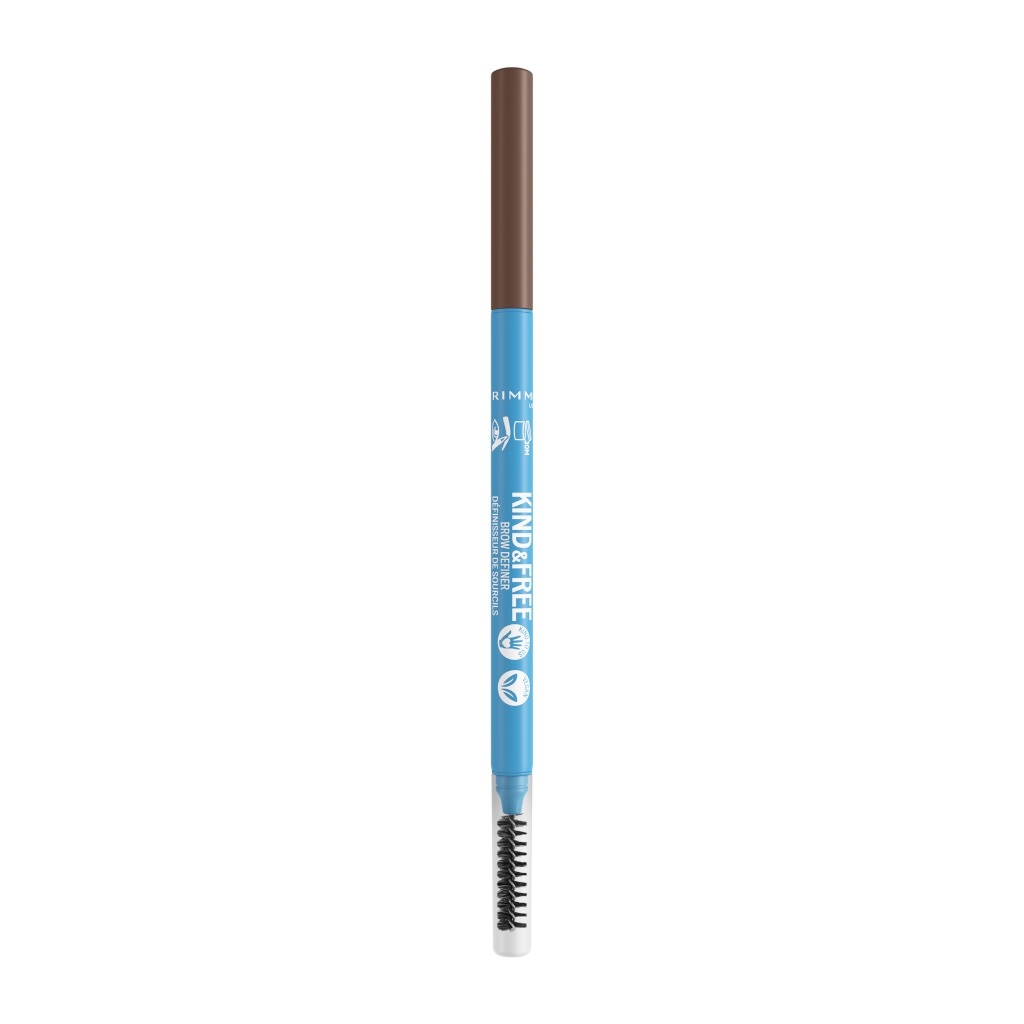 Rimmel Kind & Free Brow Definer Matita Sopracciglia 005 Chocolate - Effetto Naturale e Definito, 0.09g, 100% Vegana