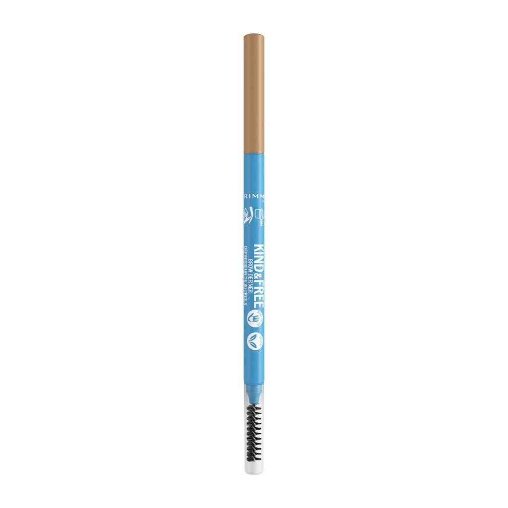 Rimmel London Kind & Free Matita Sopracciglia Brow Definer 001 Blonde 0.09g - Pigmenti Naturali, Effetto Naturale, Formula Vegana