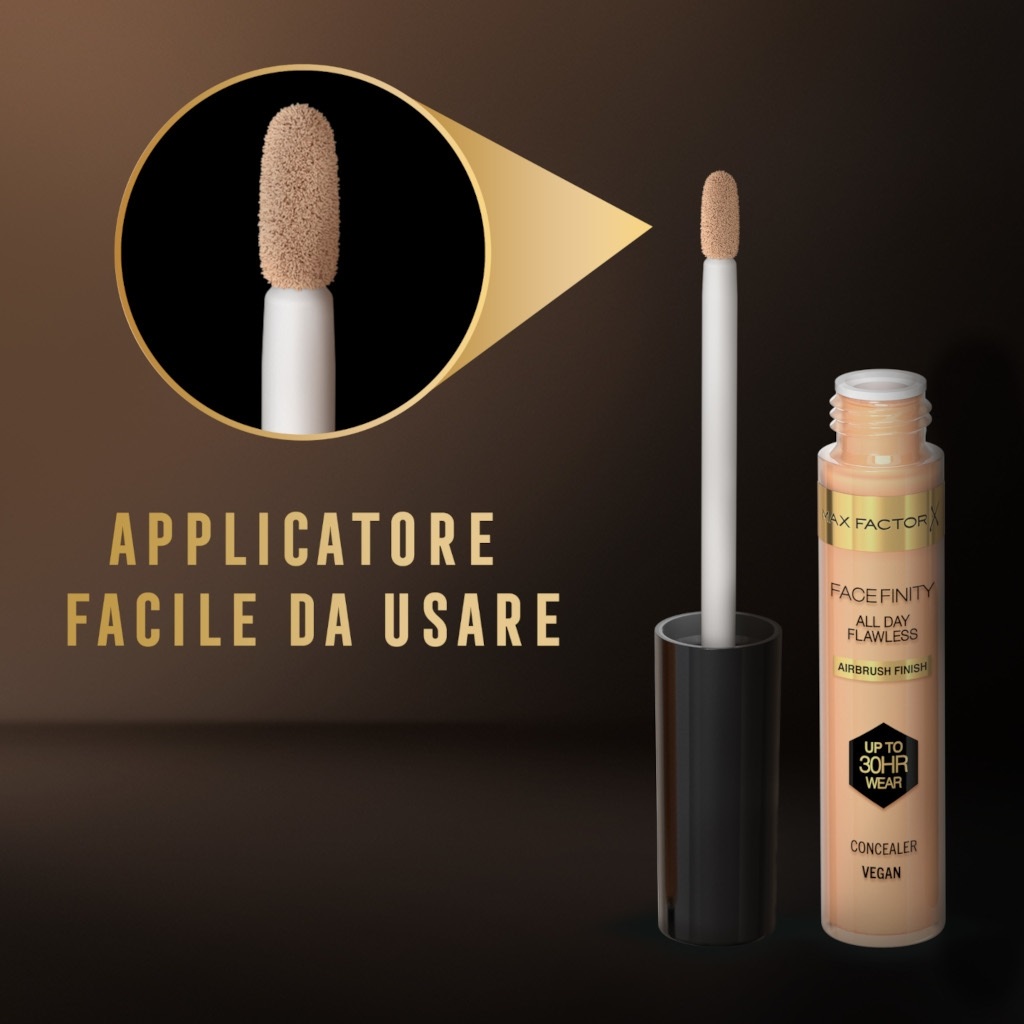 Max Factor Facefinity All Day Flawless Correttore Liquido 040 - Alta Coprenza, Lunga Tenuta fino a 30 Ore, Formula Vegana, 7,8 ml