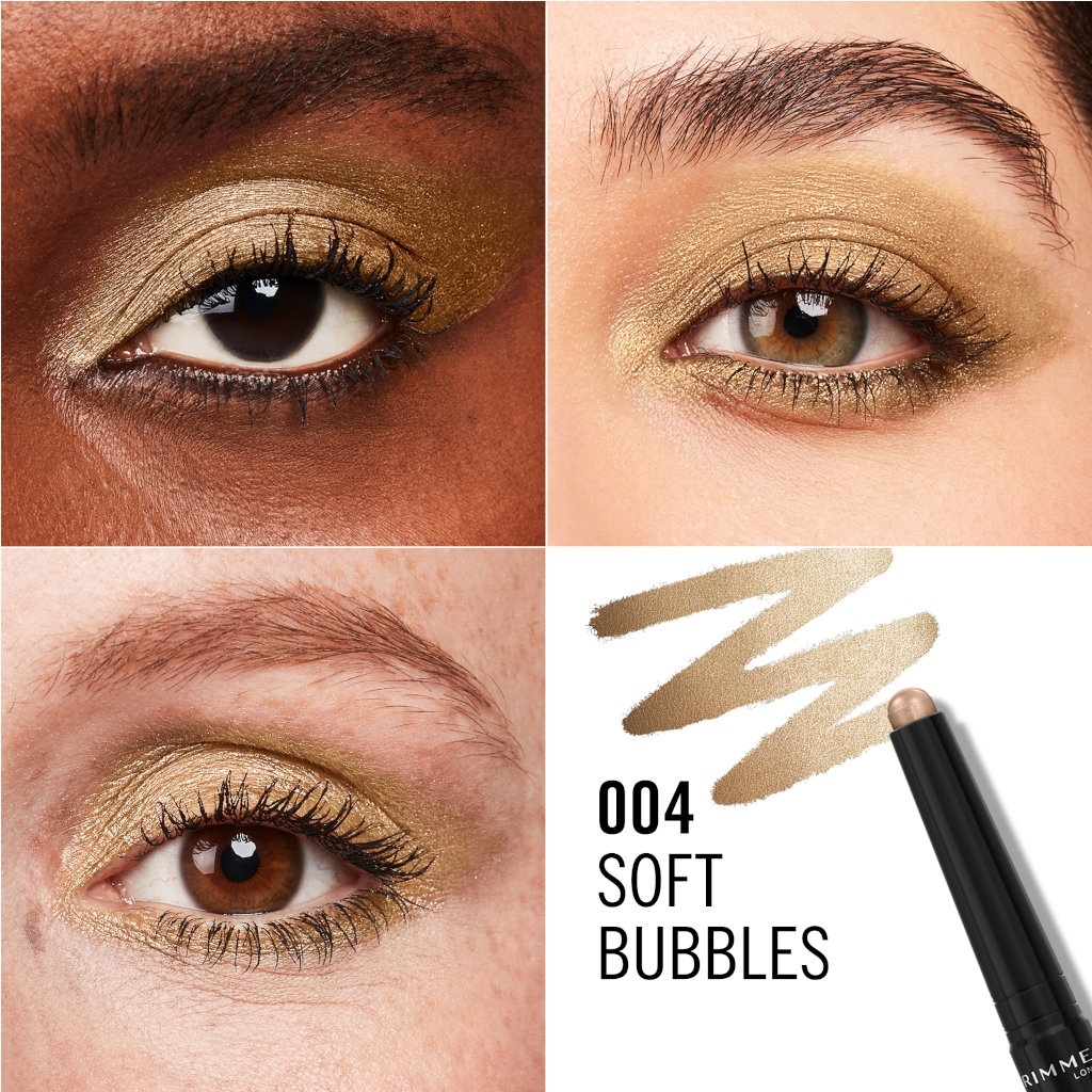Rimmel London Wonder'Last Shadow Stick 004 Soft Bubbles - Ombretto in stick, 1,64 g, Colore vibrante, Tenuta 24h, Formula vegana