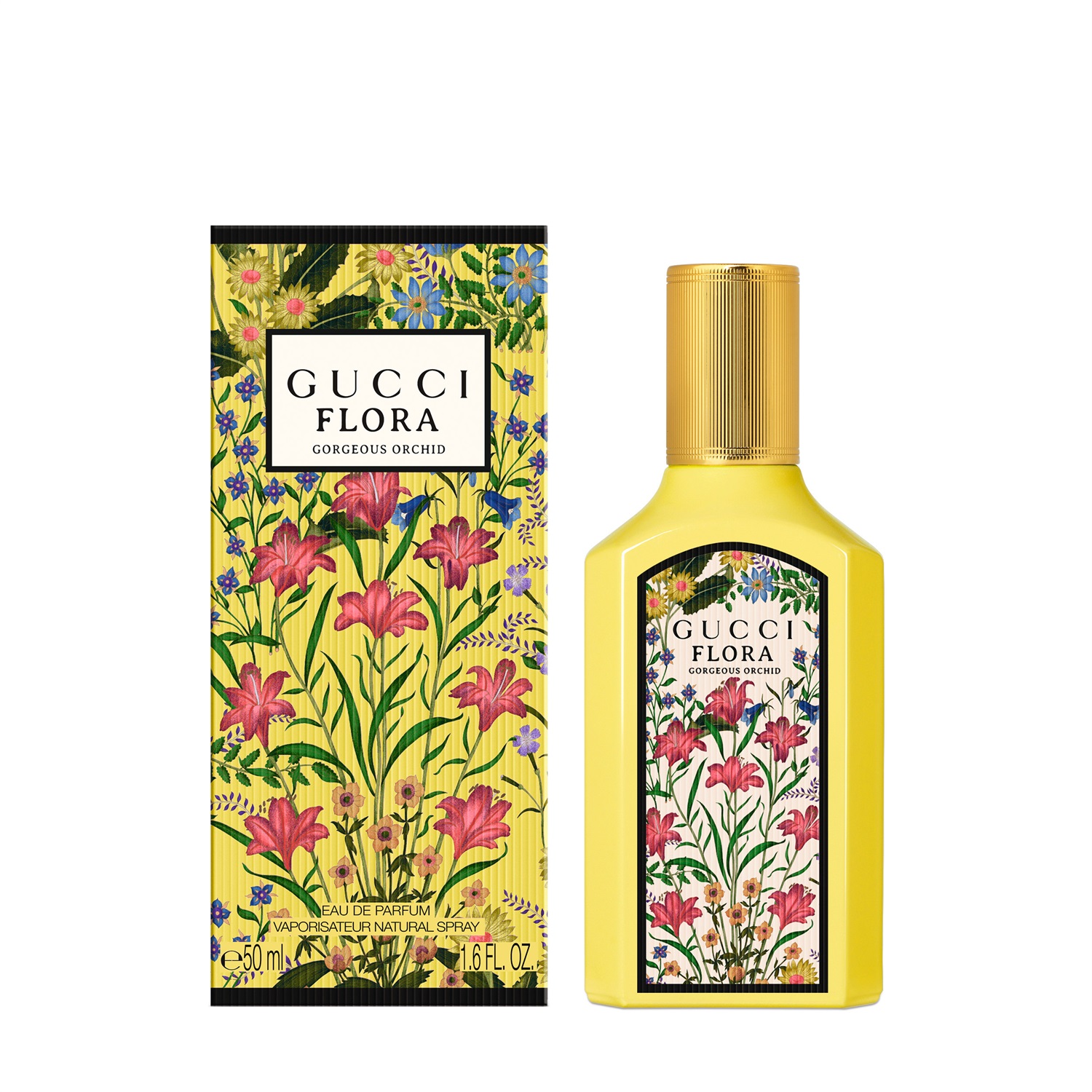 Gucci Flora Gorgeous Orchid Eau de Parfum 50ml - Fragranza Floreale Gourmand con Vaniglia e Orchidea, Ricaricabile