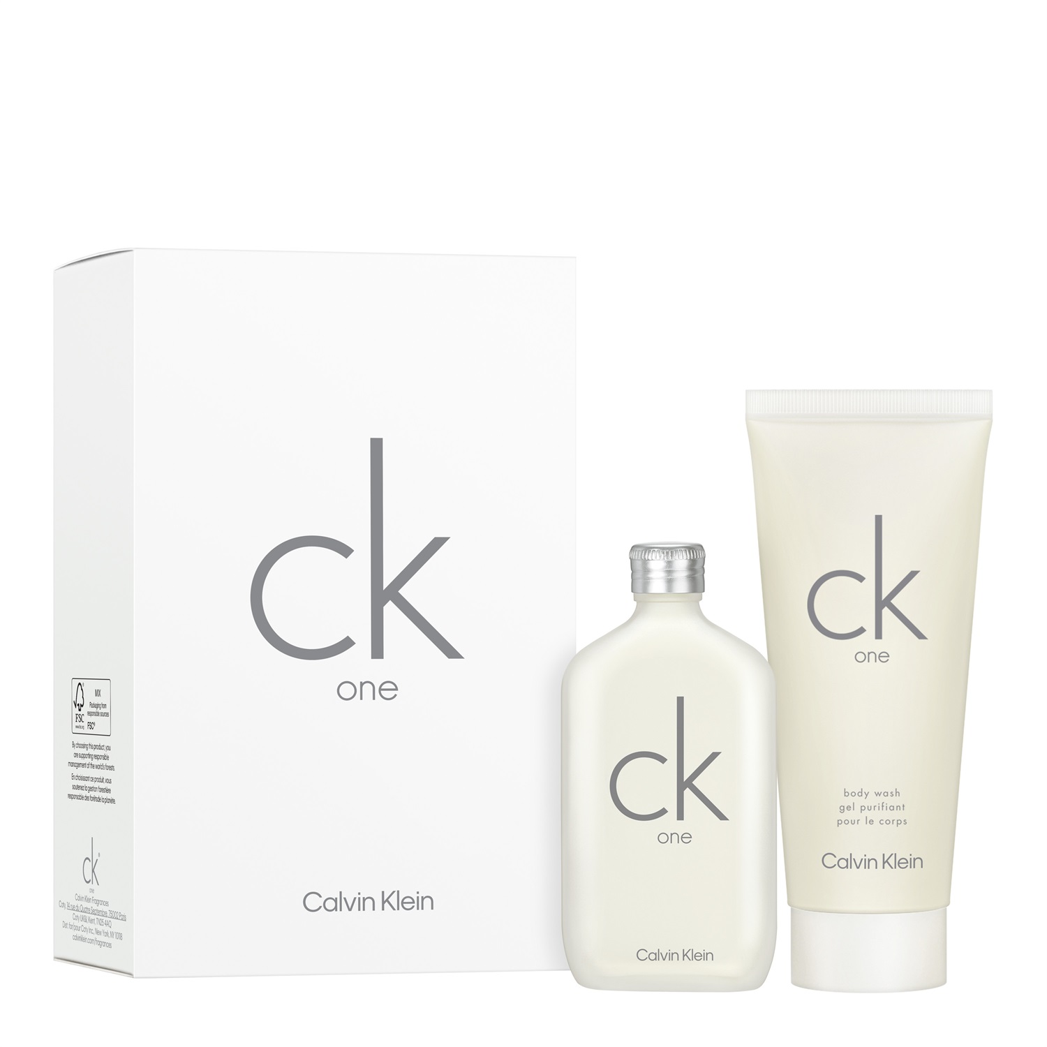 Calvin Klein CK One Eau de Toilette Cofanetto Regalo 50ml Gel Doccia 100ml - Profumo Unisex con Note di Tè Verde e Bergamotto